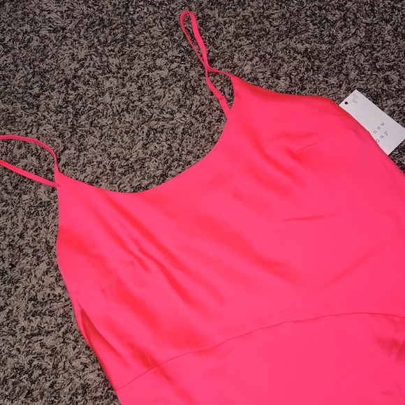 ๐ A NEW DAY Coral Pink Slip Asymmetrical MIDI Dress Size Large | NWT! - Picture 3 of 5